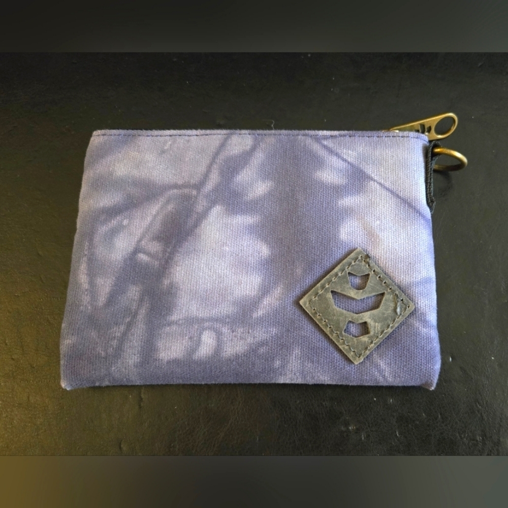 Revelry Supply Mini Broker Tie Dye Pocket Stash Bag Purple White Black Wristlet